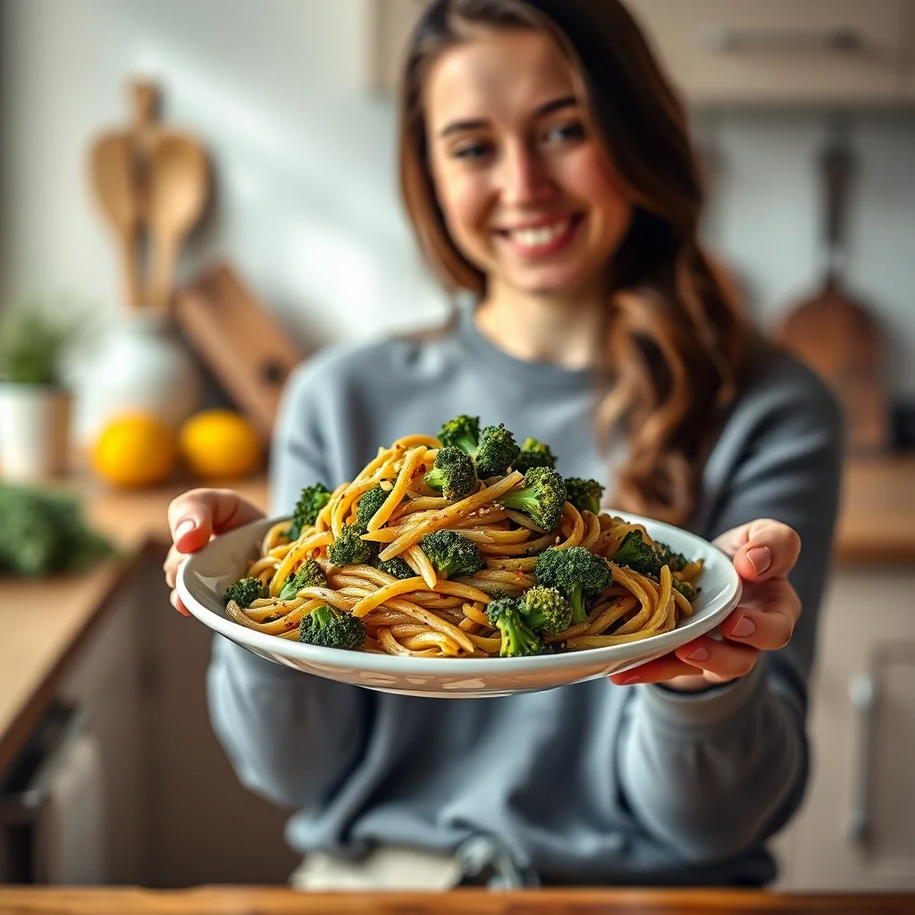 Lemon Garlic Penne with Broccoli Rabe – vegetarian recipe