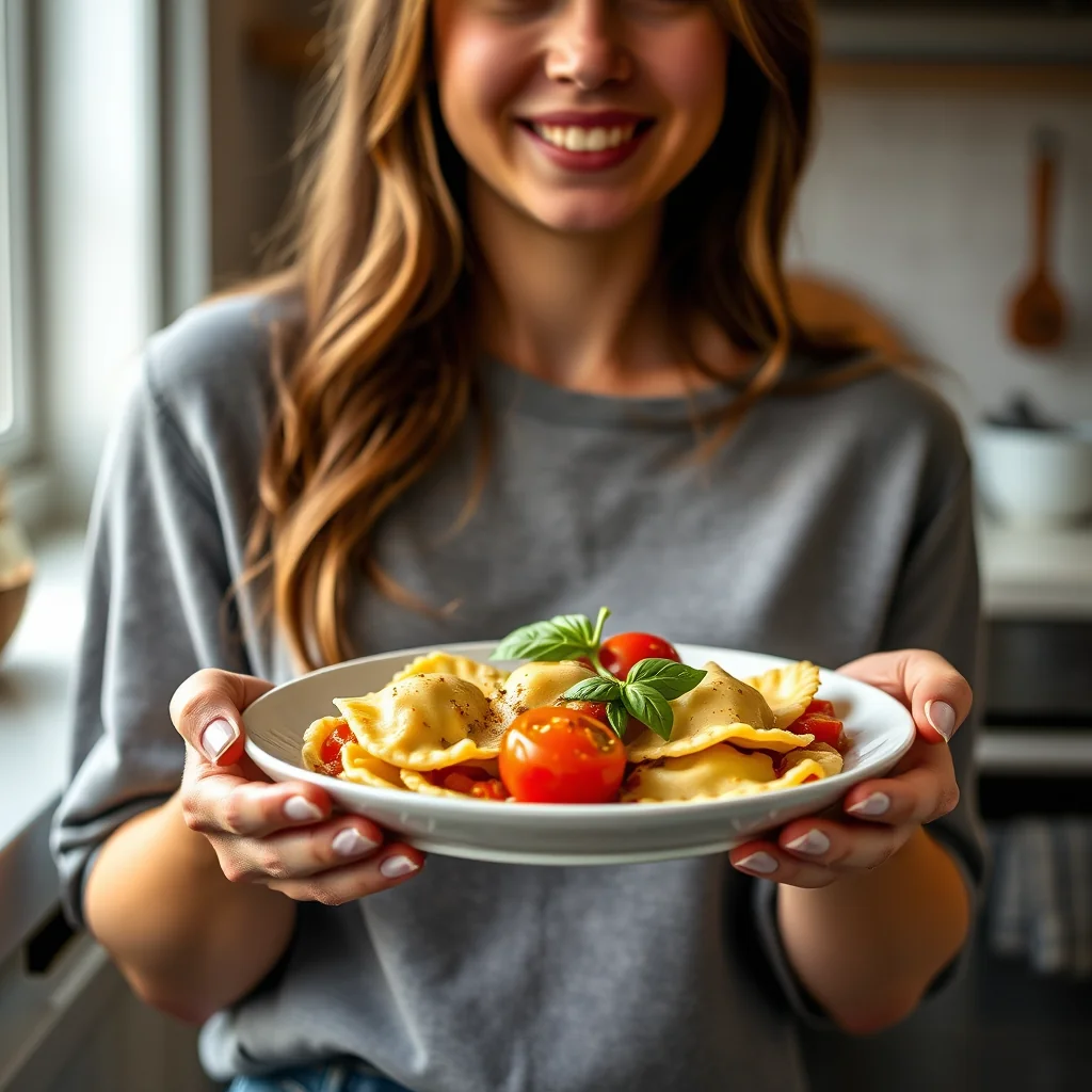 30-Minute Cheese Ravioli with Heirloom Tomatoes – vegetarian recipe