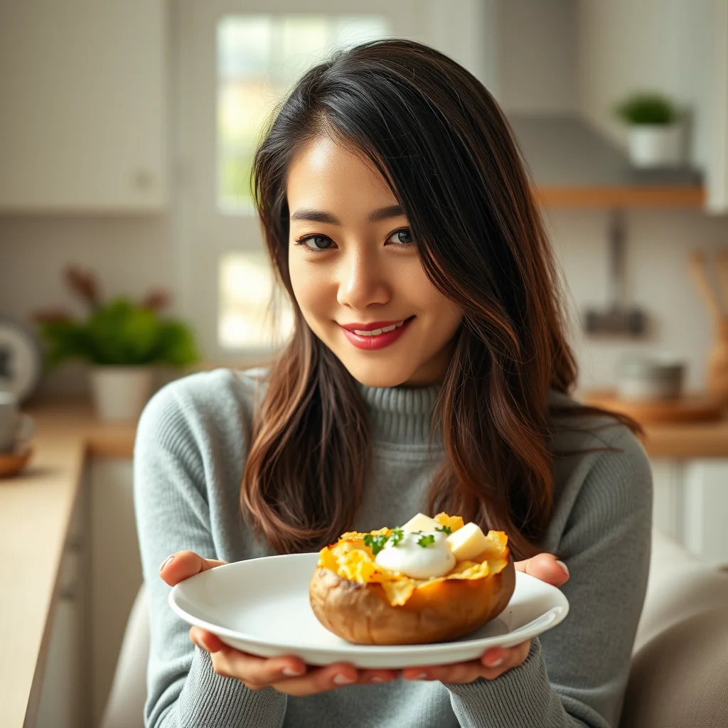 Single-Serving Microwave Stuffed Potato – vegetarian recipe