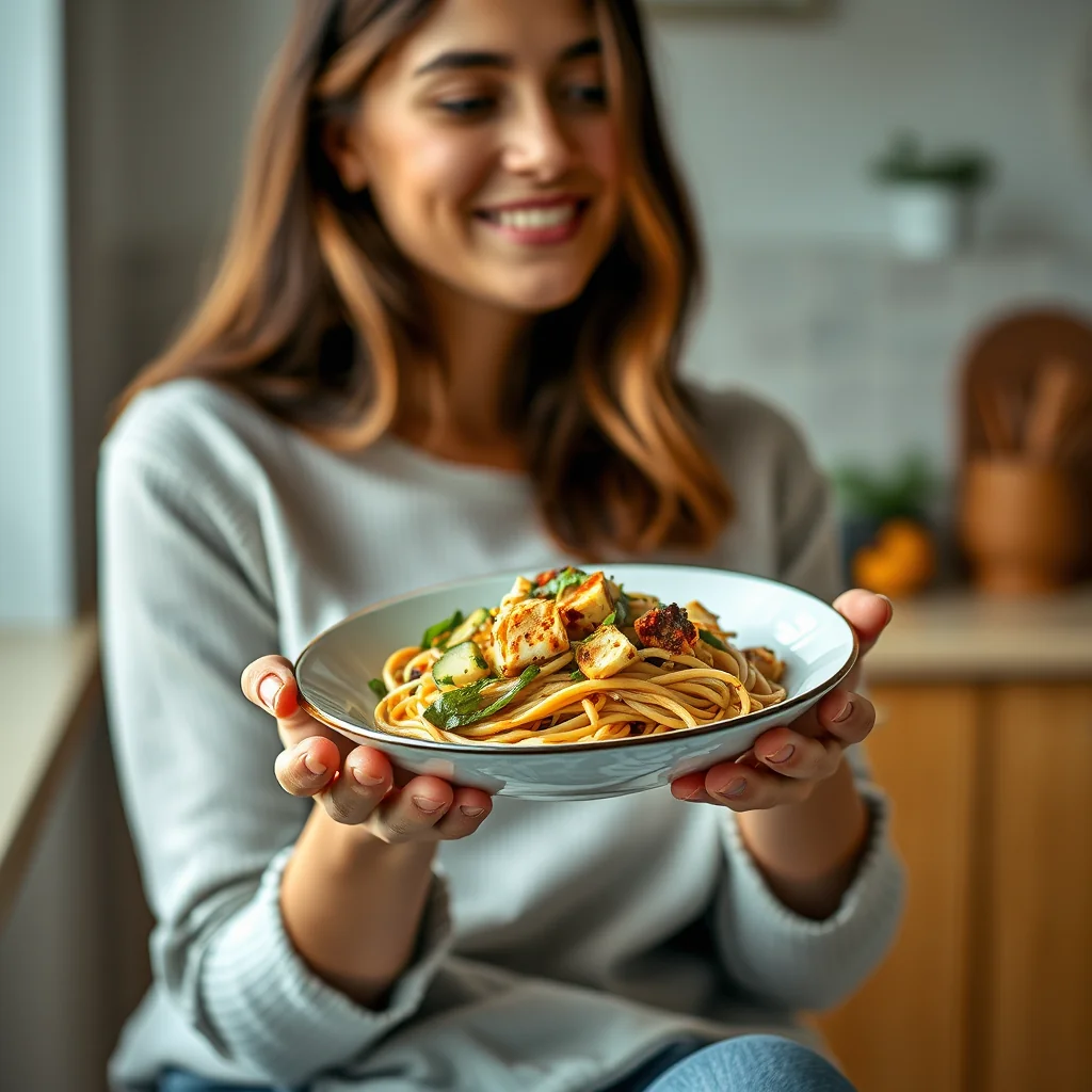 Zesty Ginger-Soy Tofu Noodle Salad – vegetarian recipe