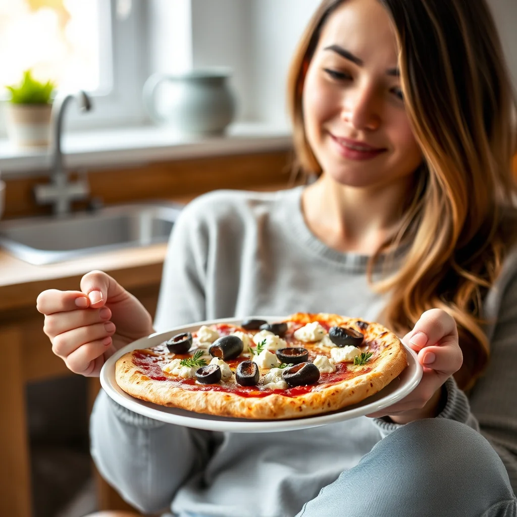 Mediterranean Vegan Feta & Olive Flatbread – vegetarian recipe