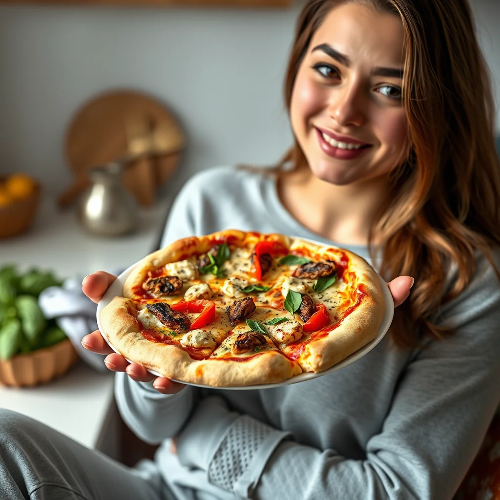 Goat Cheese Pizza with Roasted Peppers and Artichoke – vegetarian recipe