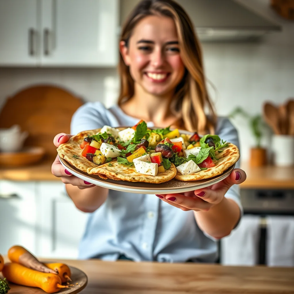 Garden Veggie & Goat Cheese Flatbreads – vegetarian recipe