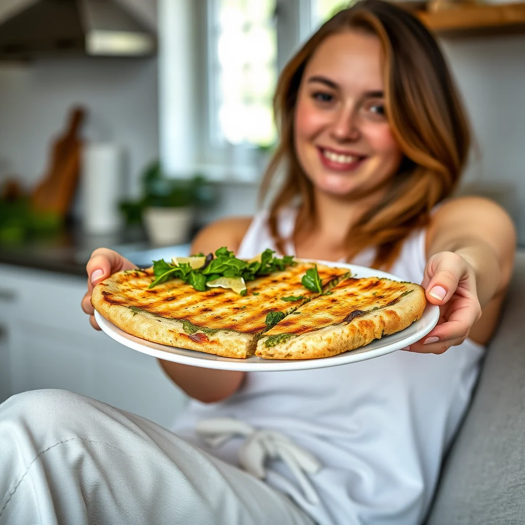Grilled Arugula & Pesto Flatbread – vegetarian recipe