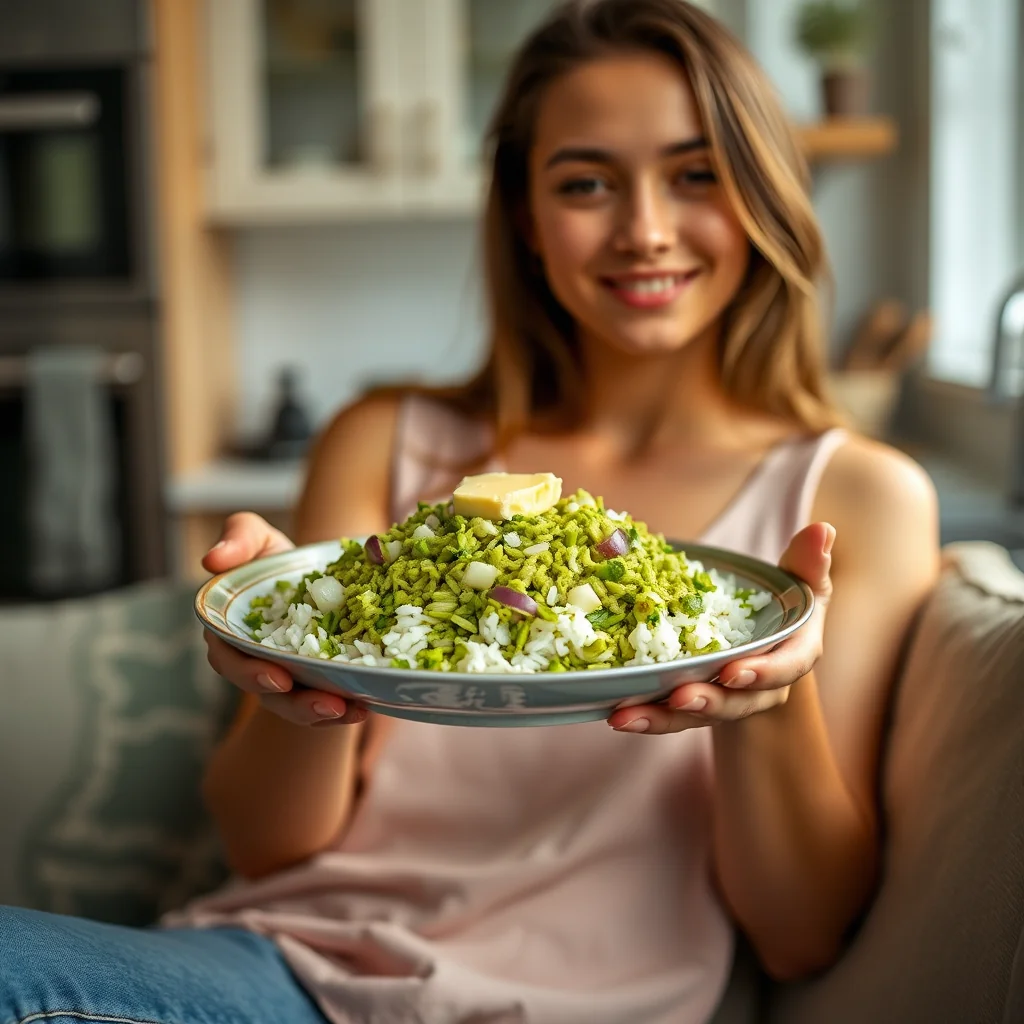 Vibrant Green Rice Pilaf – vegetarian recipe