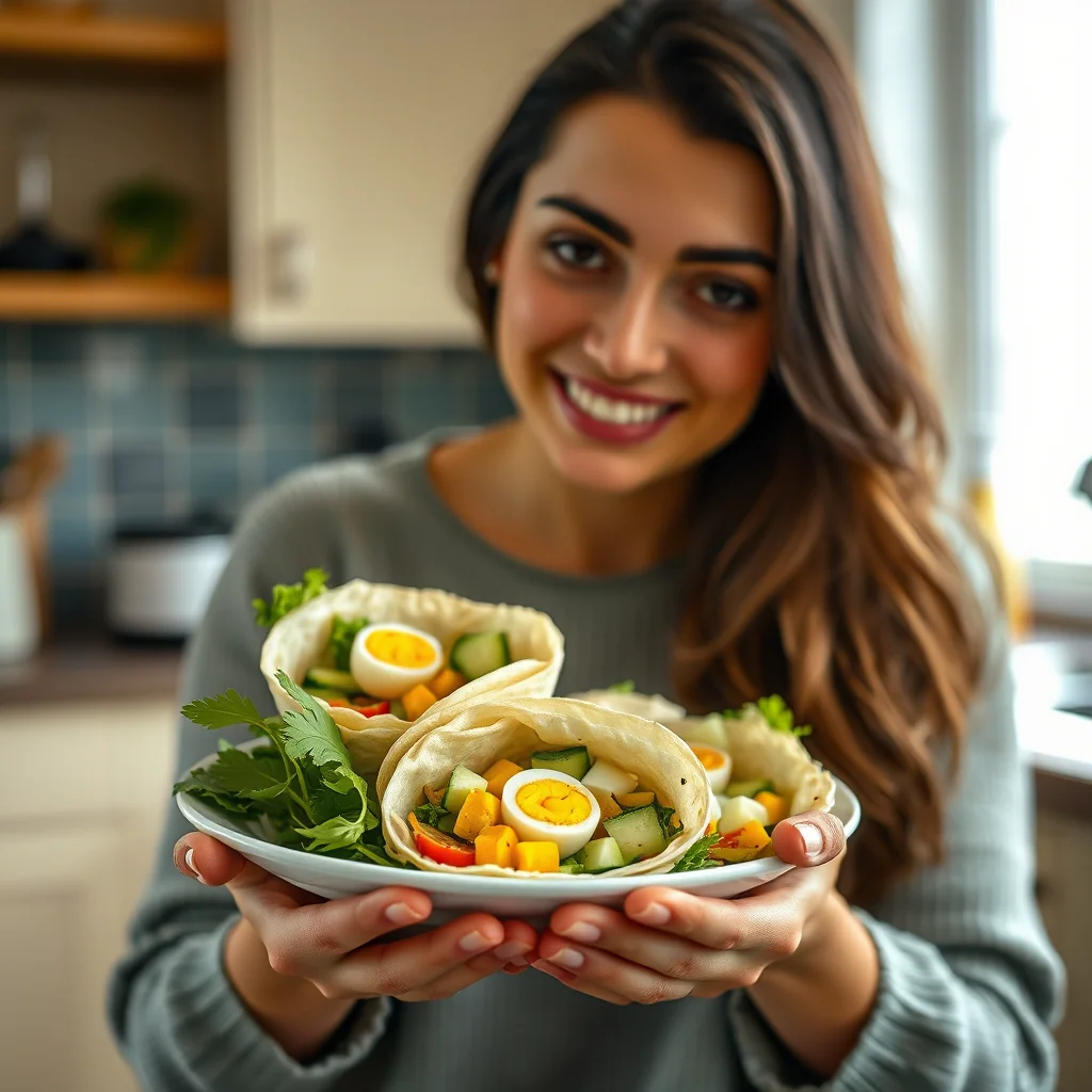 Egg and Vegetable Salad Wraps – vegetarian recipe