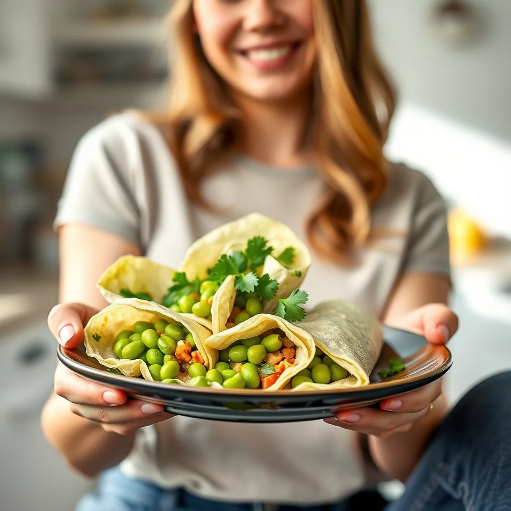 Spicy Edamame Wraps – vegetarian recipe
