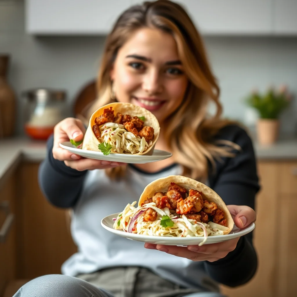 BBQ Tempeh Wraps with Apple Coleslaw – vegetarian recipe