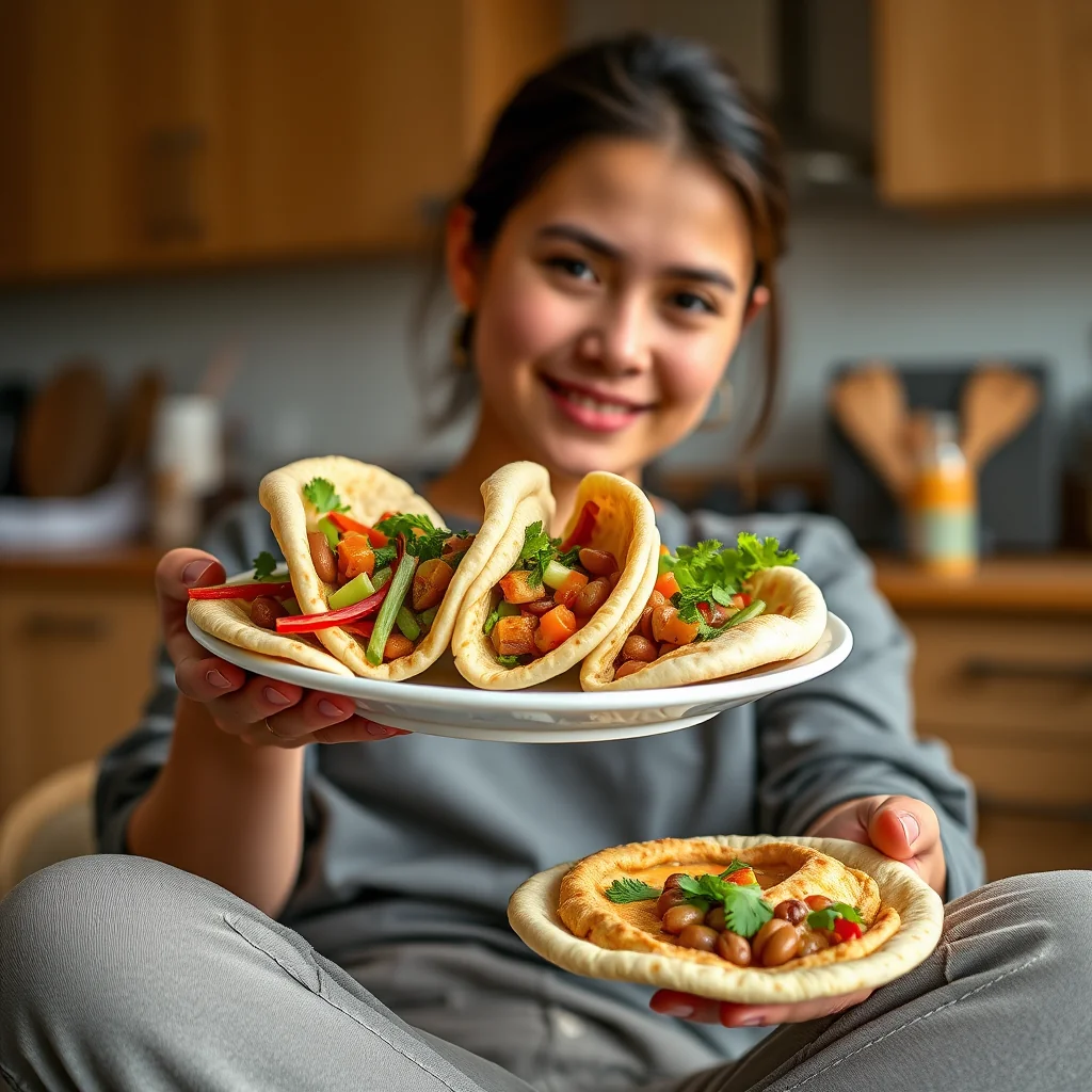 Veggie & Hummus Pitas with Spicy Navy Bean Hummus – vegetarian recipe