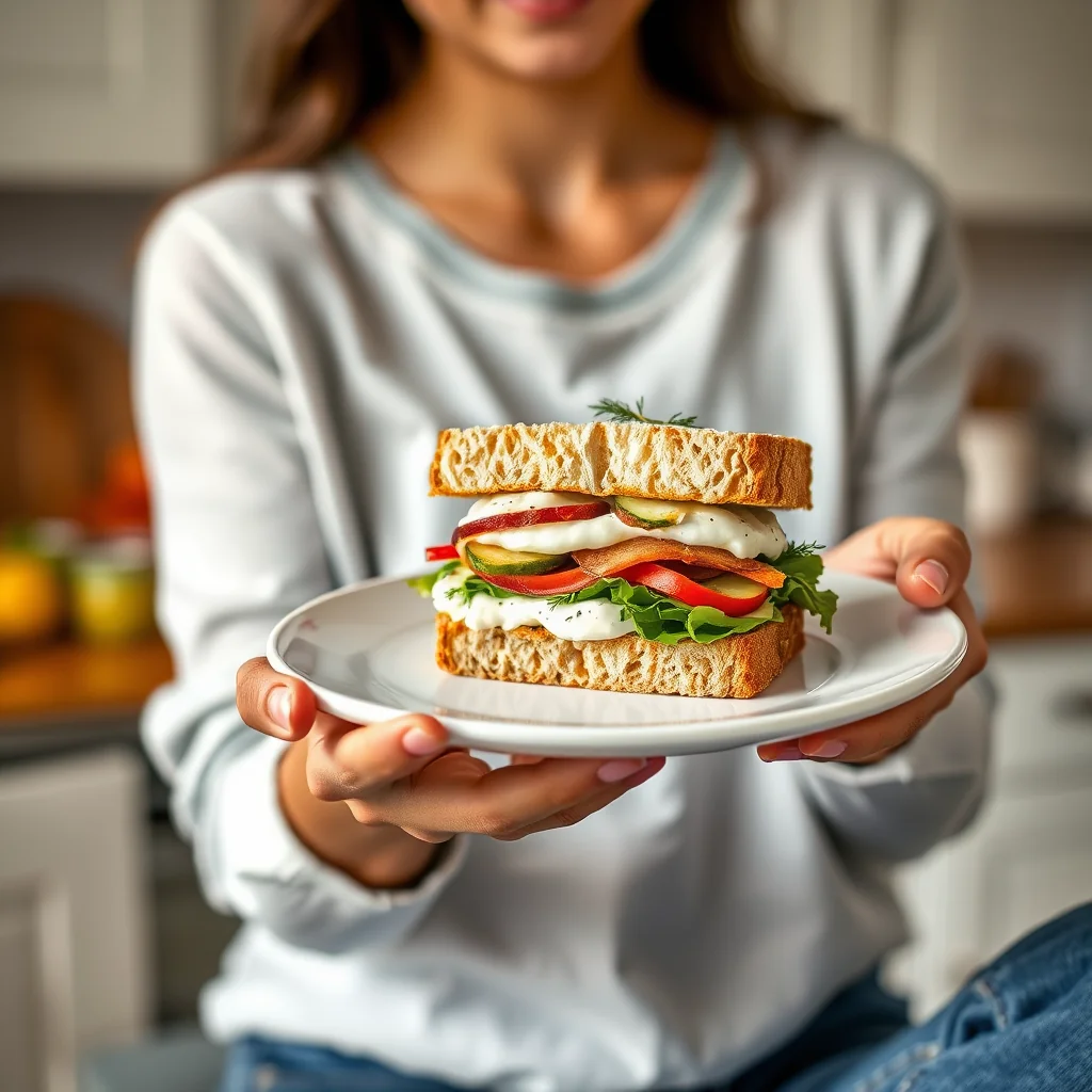 Ultimate Veggie Sandwich with Dill Cream Cheese – vegetarian recipe