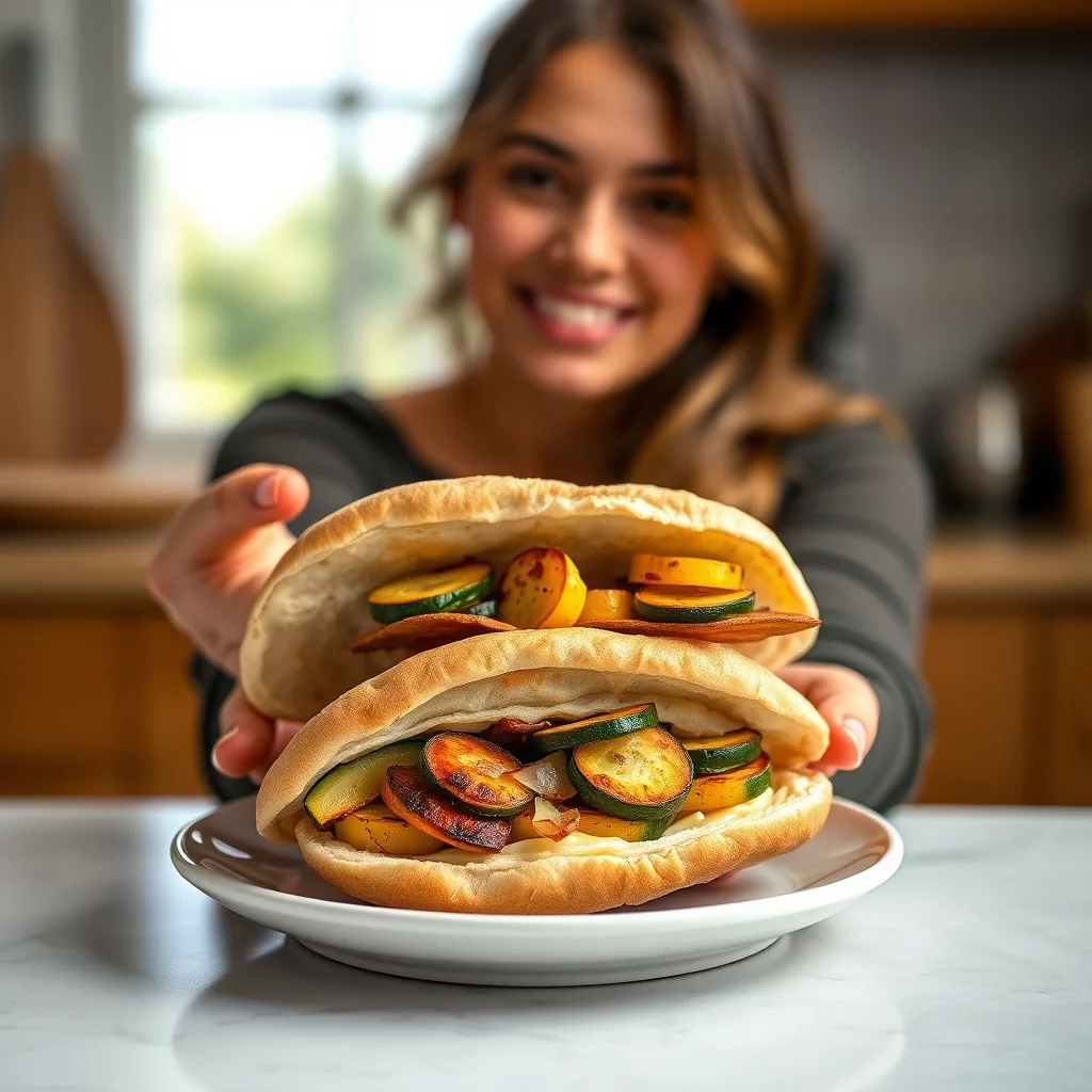 Roasted Veggie Pita Sandwiches – vegetarian recipe