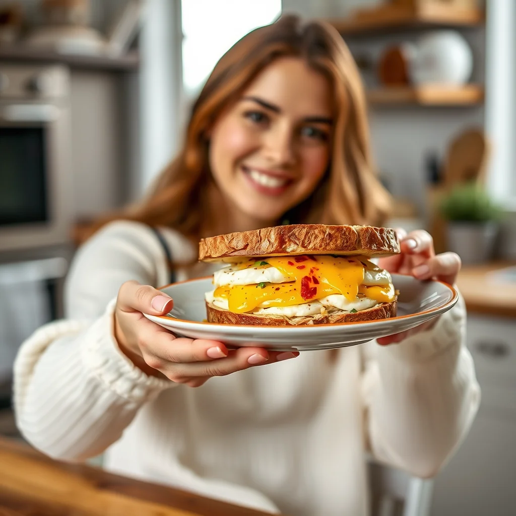 Spicy Jalapeño Monterey Jack Egg Sandwich – vegetarian recipe