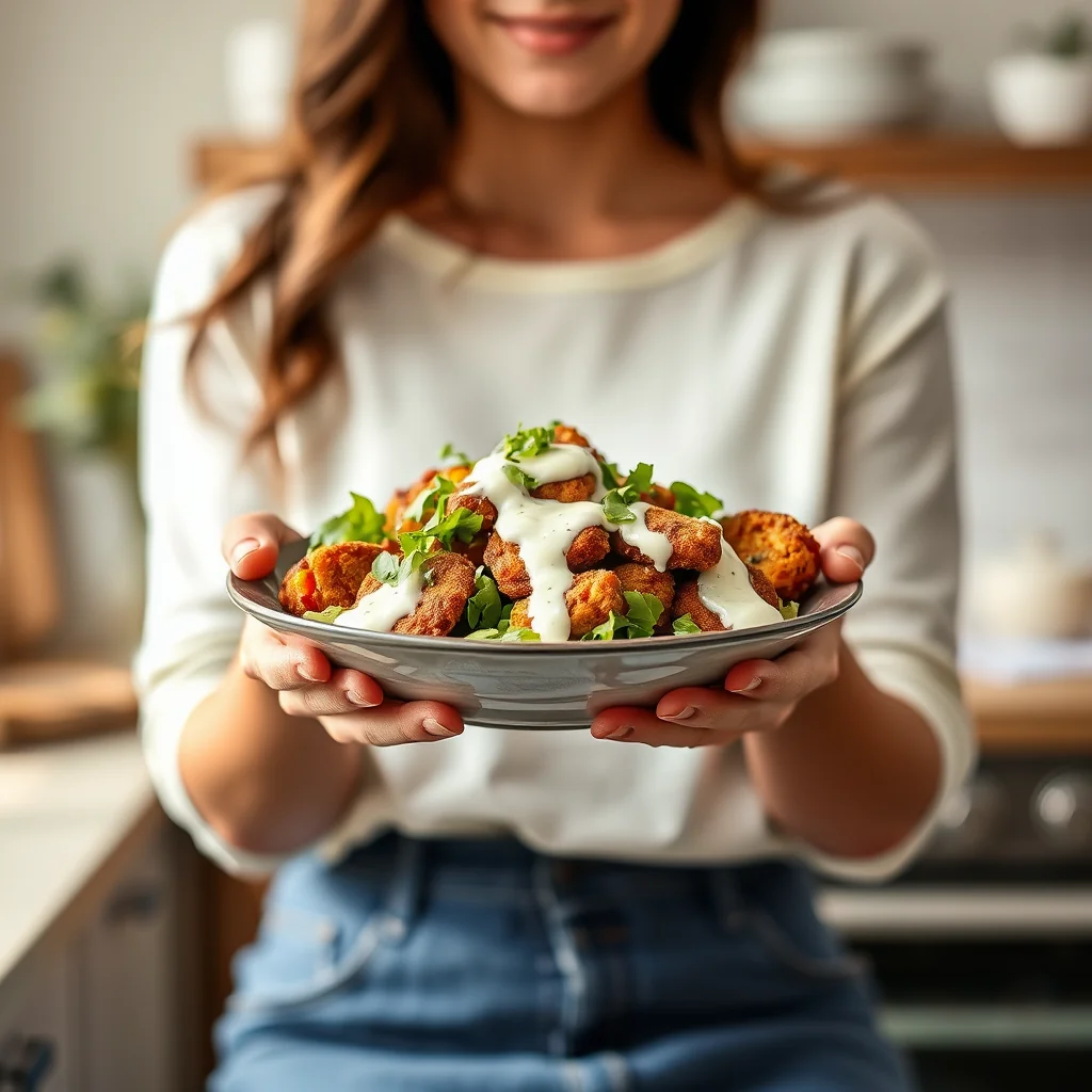 Fried Green Tomato Salad with Buttermilk Dressing – vegetarian recipe