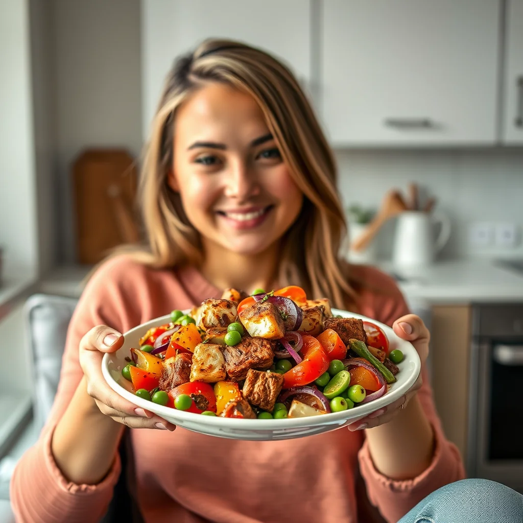 Crispy Tempeh and Rainbow Vegetable Salad – vegetarian recipe
