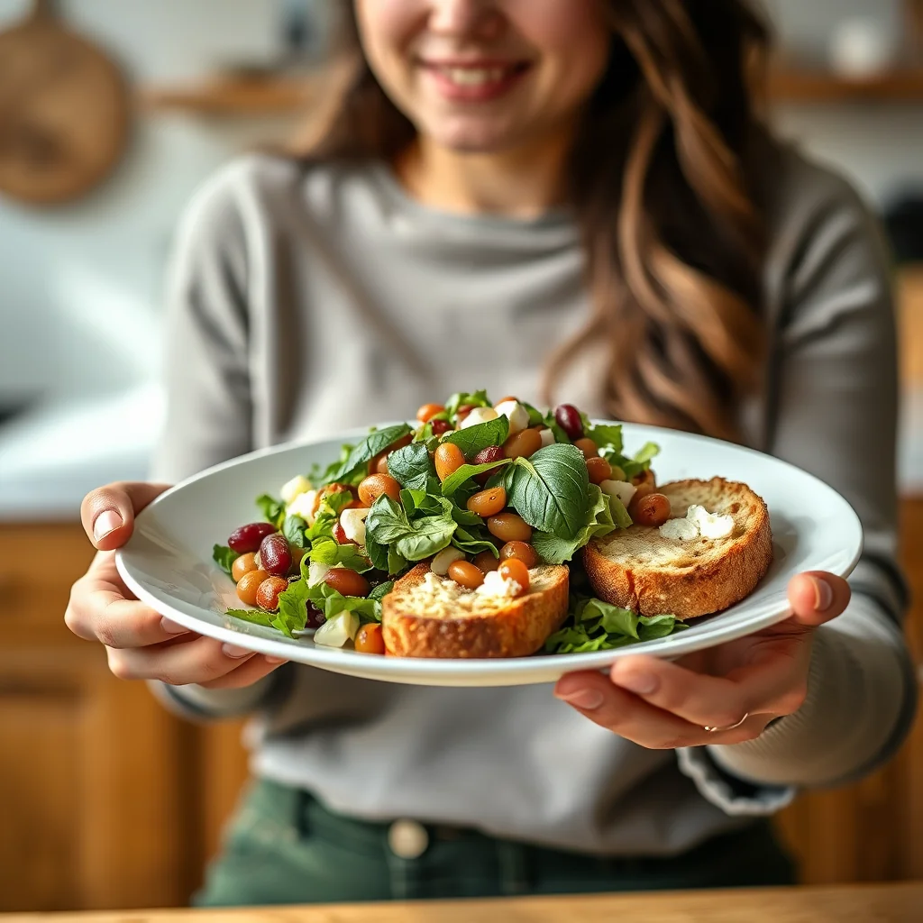 20-Minute Tuscan Bean Salad with Goat Cheese Toasts – vegetarian recipe