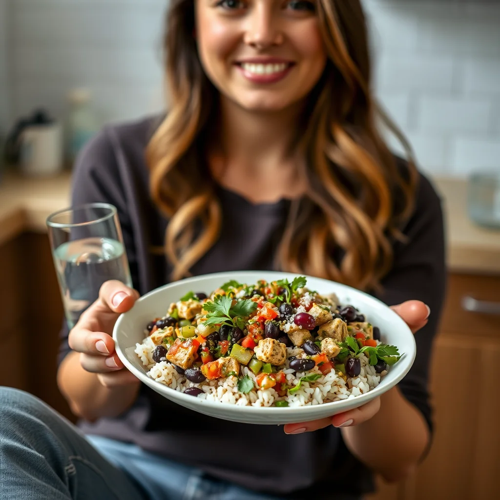 Salsa Verde Tempeh and Black Bean Rice Salad – vegetarian recipe