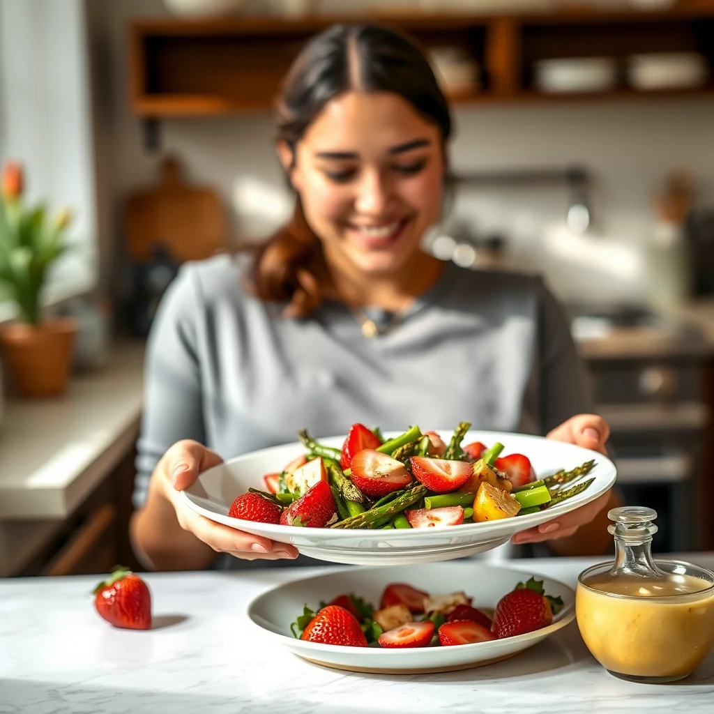A Taste of Spring: Roasted Asparagus and Strawberry Salad – vegetarian recipe