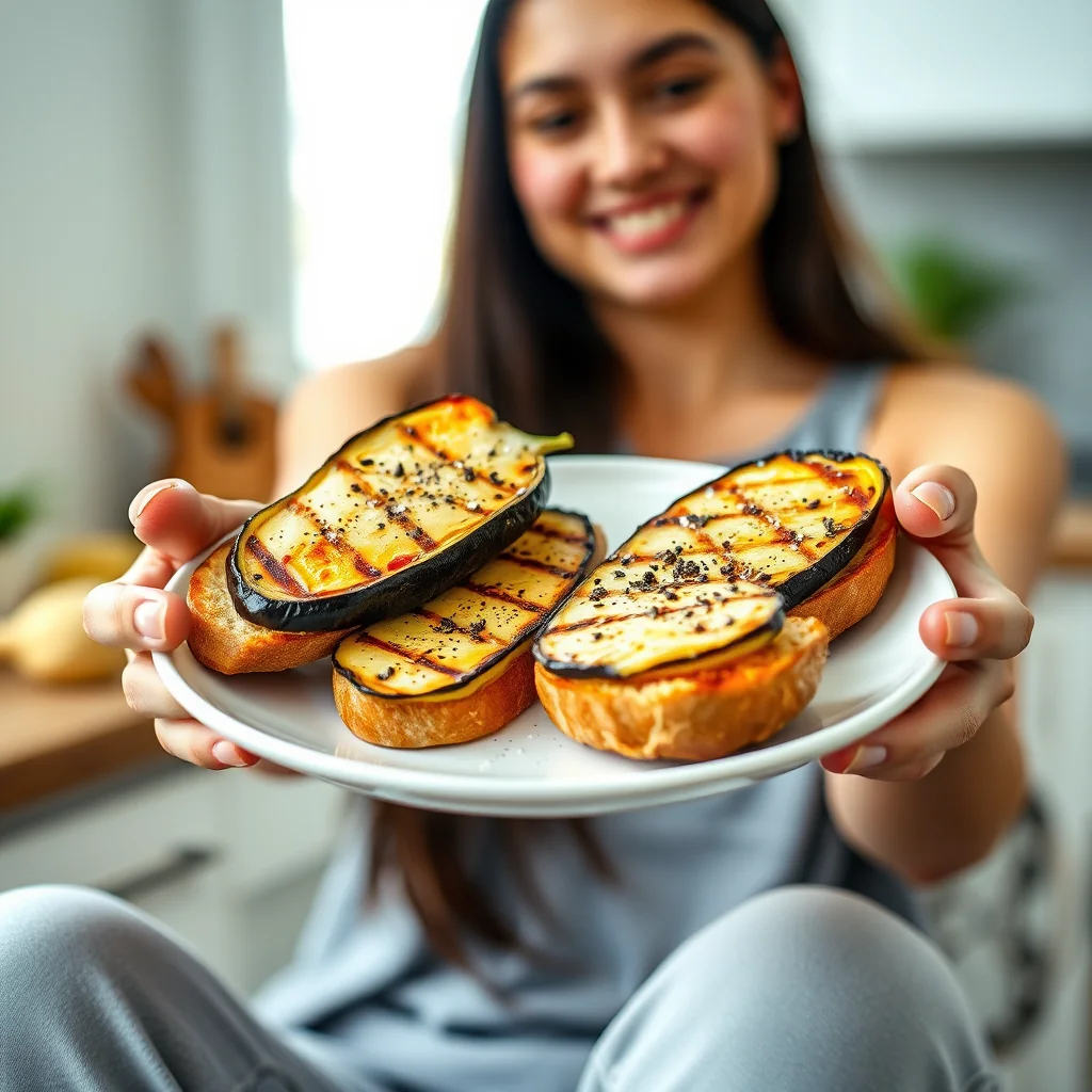 Smoky Grilled Eggplant & Gouda Toasts – vegetarian recipe