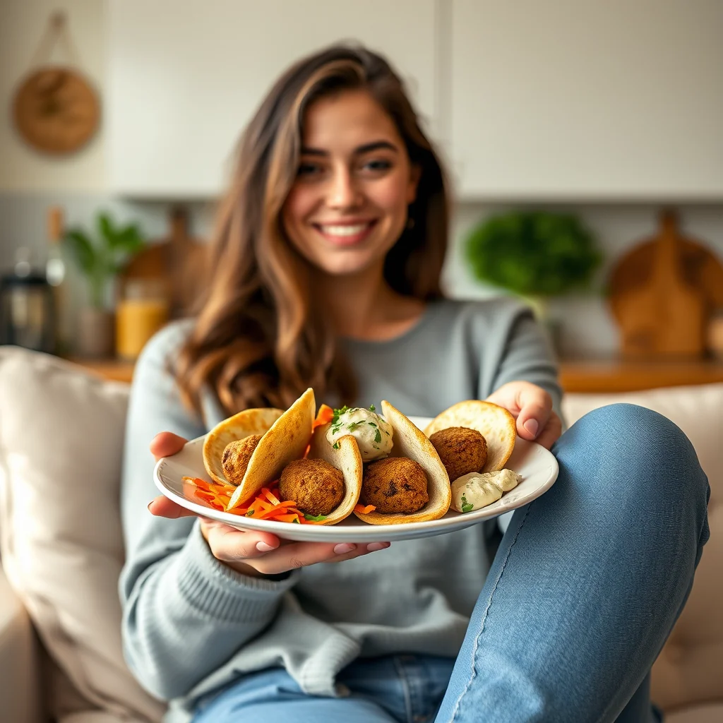 Grilled Falafel Pita Pockets with Cucumber-Tahini Sauce – vegetarian recipe