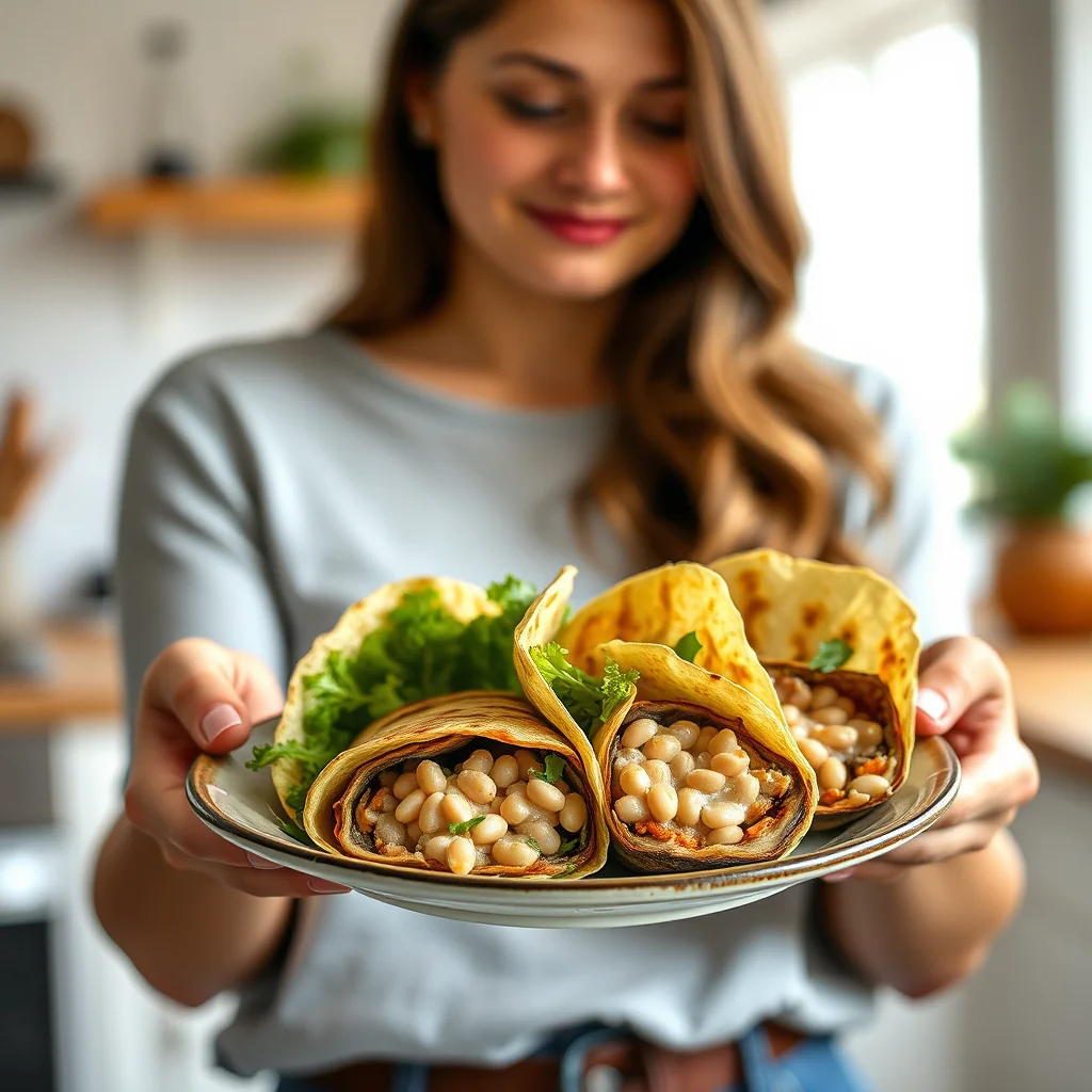 Grilled Portobello Mushroom Wraps with White Bean Spread – vegetarian recipe