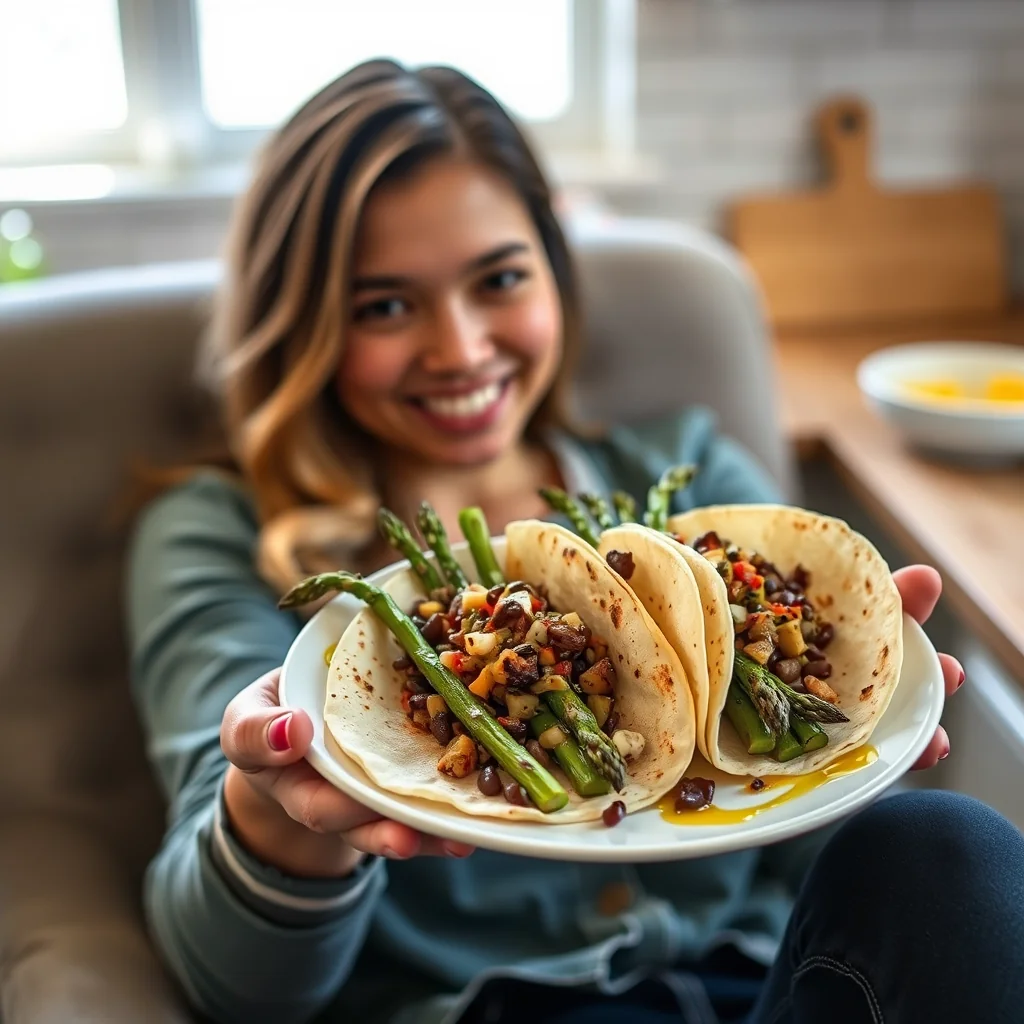 Grilled Asparagus Tacos with Italian Black-Eyed Pea Salsa – vegetarian recipe
