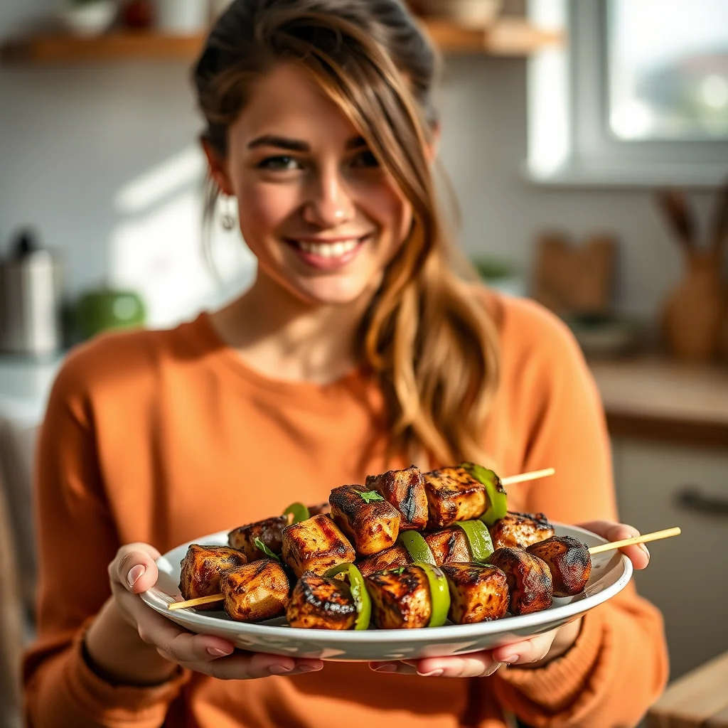 Grilled Seitan Kabobs with Balsamic Herb Marinade – vegetarian recipe