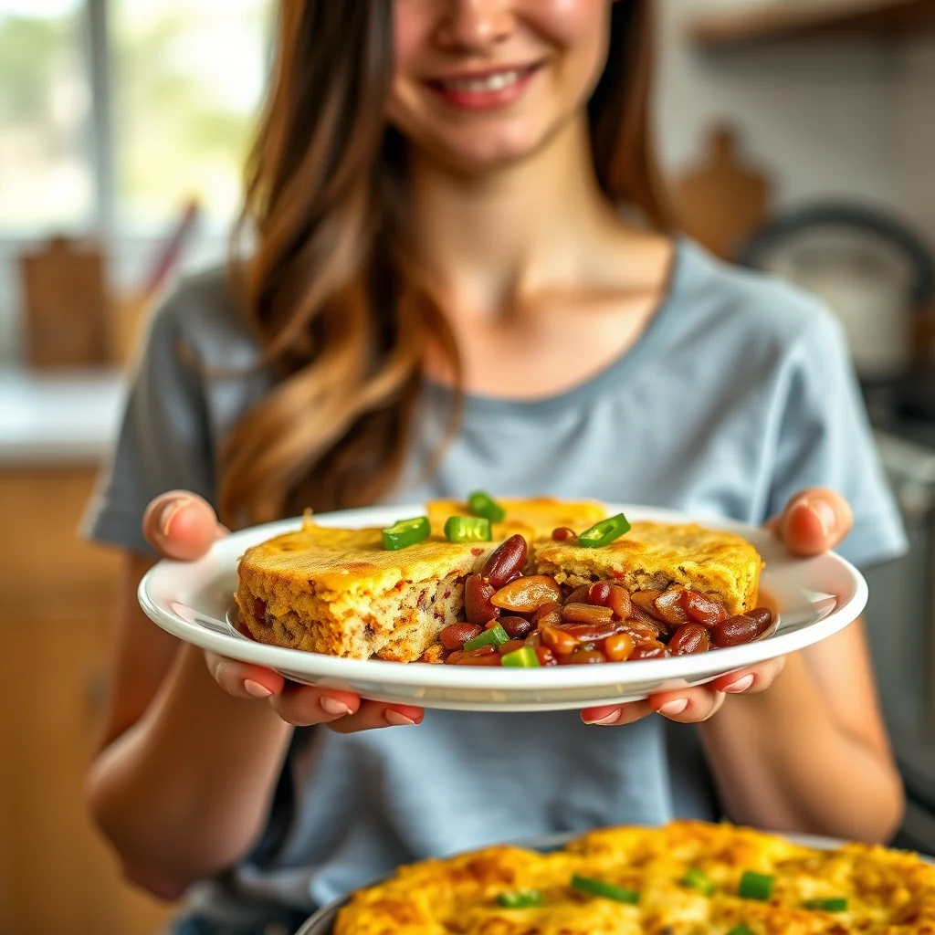 Three-Bean Cornbread Casserole – vegetarian recipe