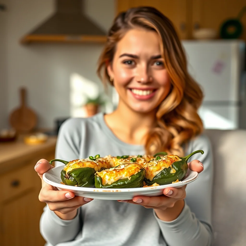 Cheesy Baked Poblano Rellenos – vegetarian recipe