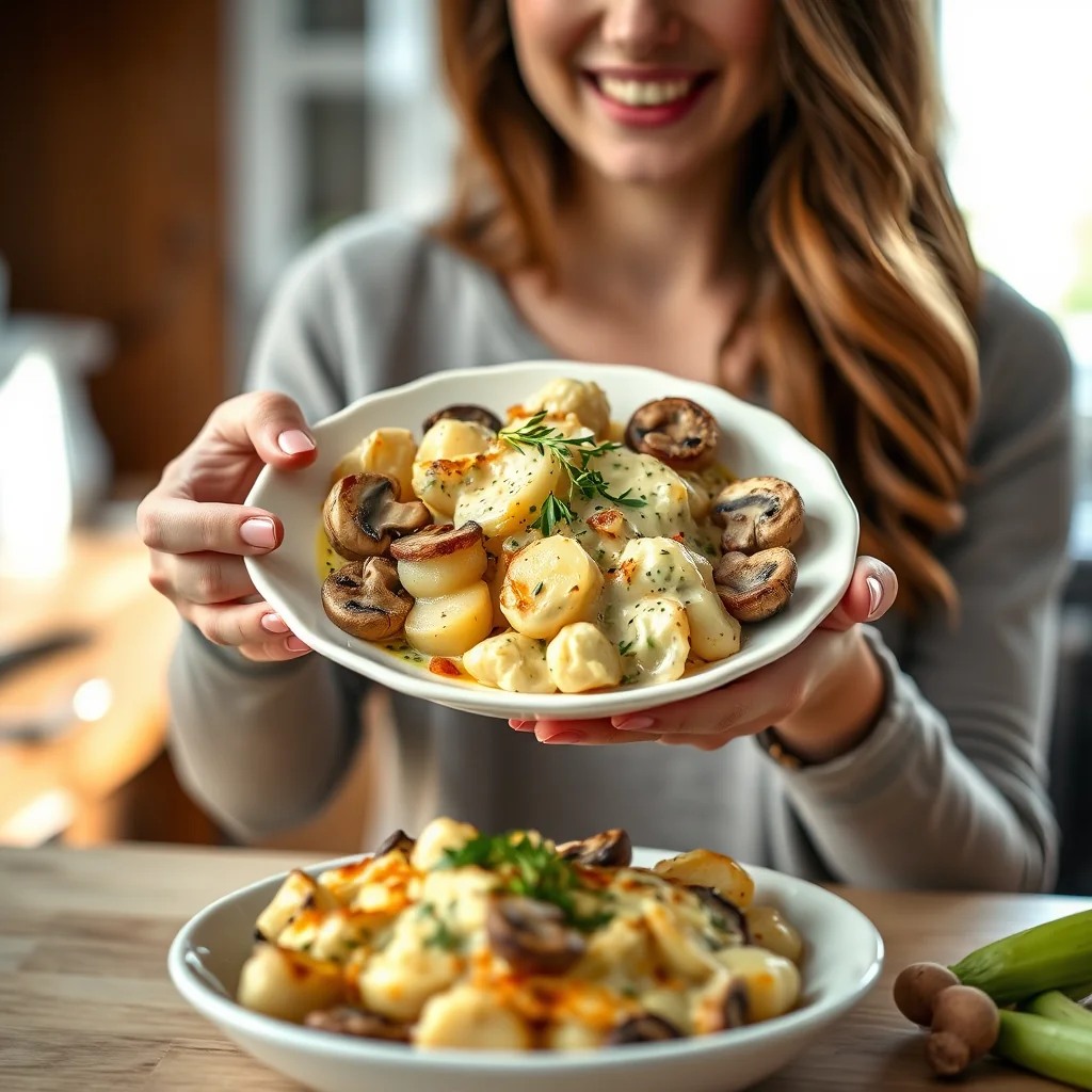 Creamy Potato, Mushroom, and Leek Gratin – vegetarian recipe