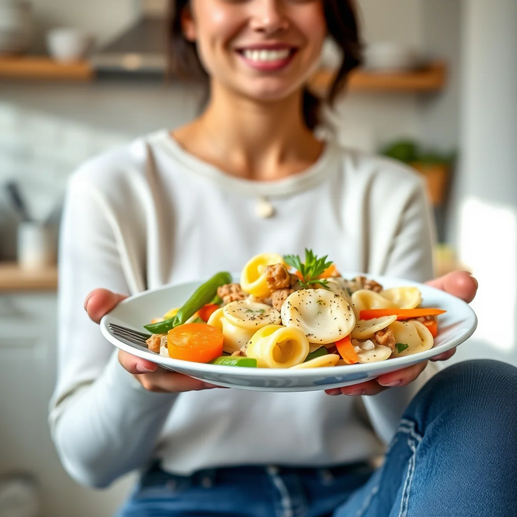Creamy Veggie Tortellini Bake – vegetarian recipe