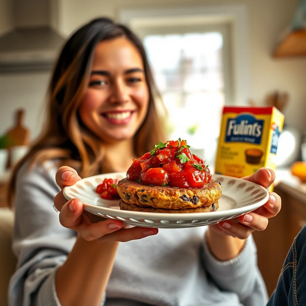 Spicy Black Bean Cakes with Salsa – vegetarian recipe