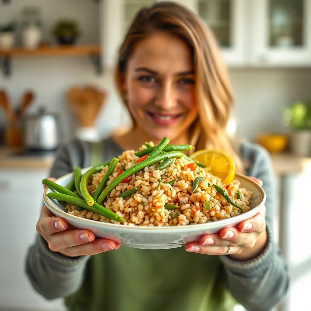 Lemony Barley and Green Bean Couscous – vegetarian recipe