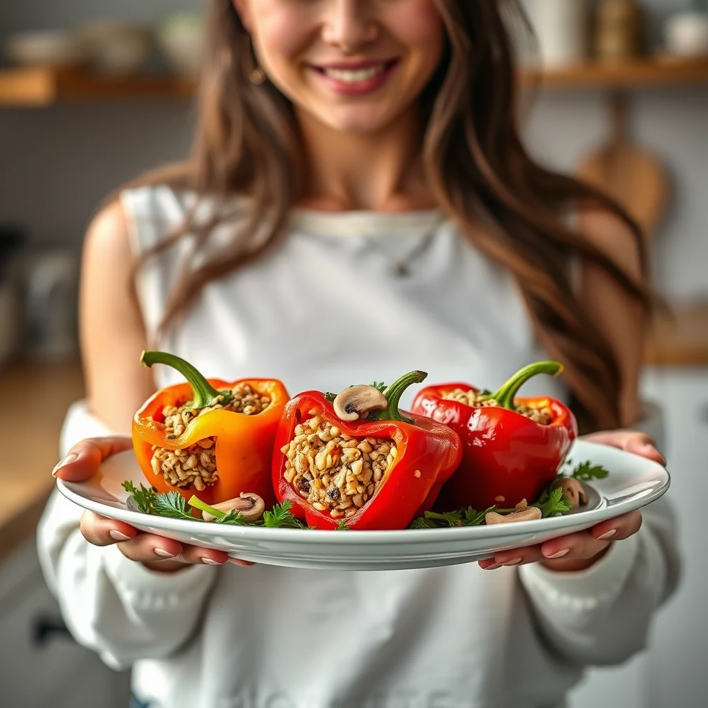 Vibrant Barley-Stuffed Bell Peppers – vegetarian recipe