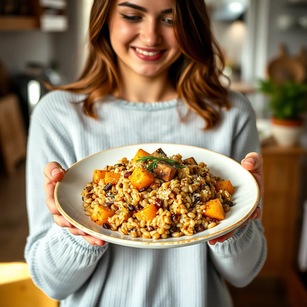 Roasted Butternut Squash and Barley Risotto – vegetarian recipe