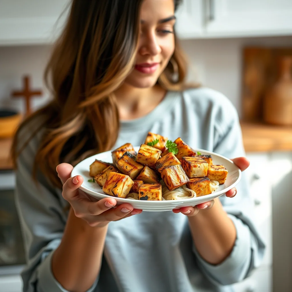 Grilled Sesame Ginger Tofu Stir-Fry – vegetarian recipe