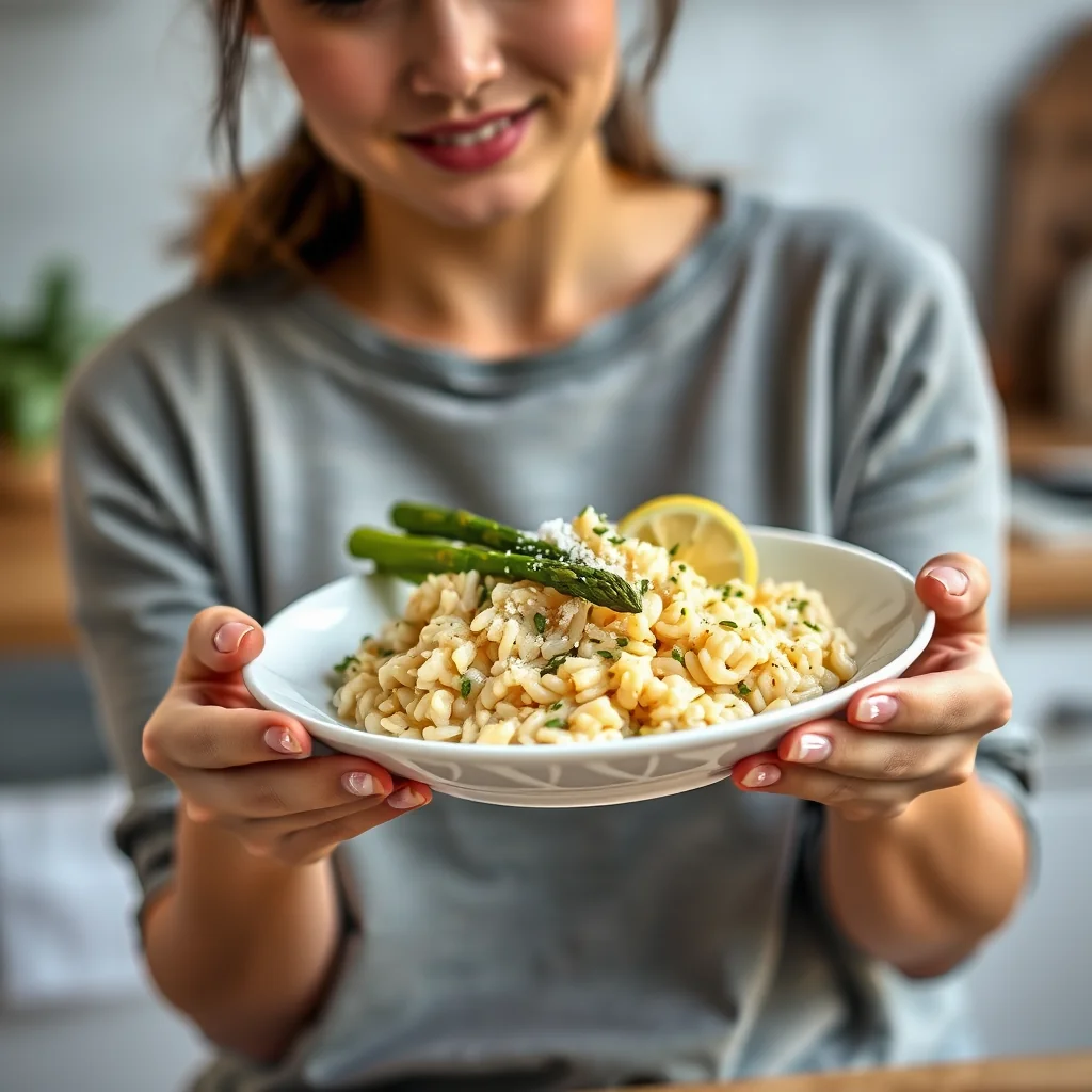 Creamy Lemon Asparagus Risotto – vegetarian recipe