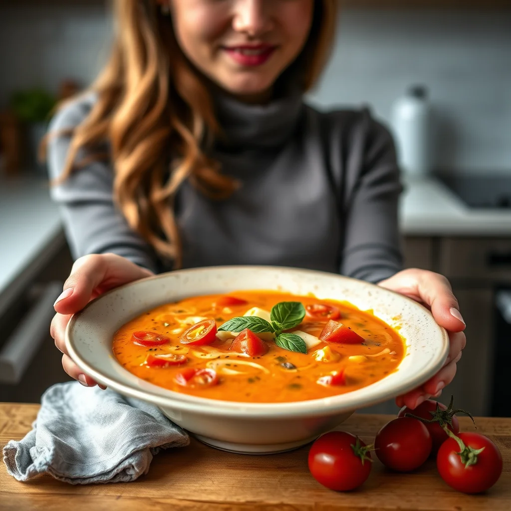 The Ultimate Comfort Soup: Creamy Tomato Basil with Gruyère – vegetarian recipe