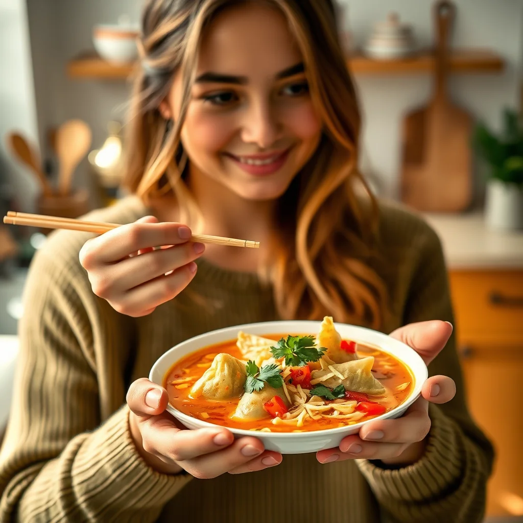 Homemade Vegetable Wonton Soup – vegetarian recipe