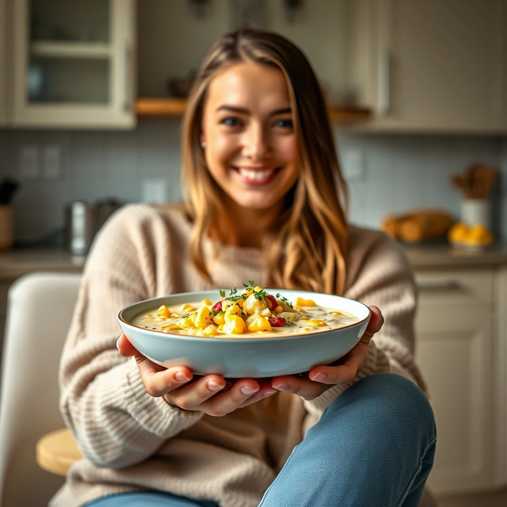 Creamy Roasted Corn & Potato Chowder – vegetarian recipe