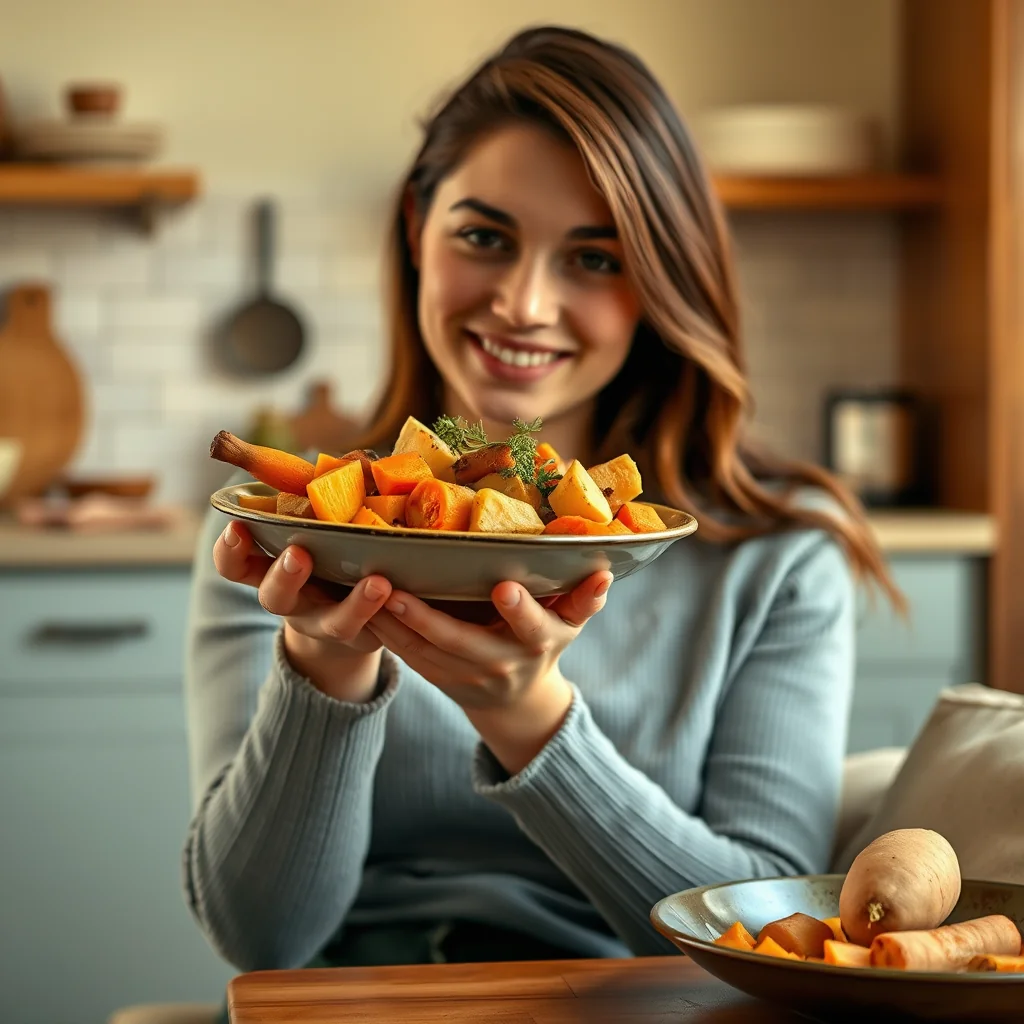 Roasted Root Vegetable Chowder – vegetarian recipe