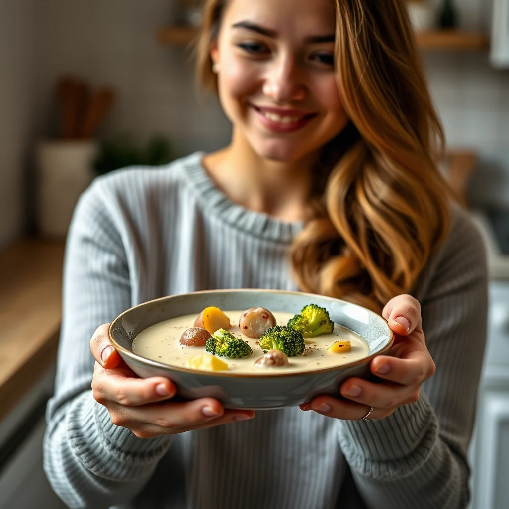 Creamy Smoked Gouda and Broccoli Soup – vegetarian recipe