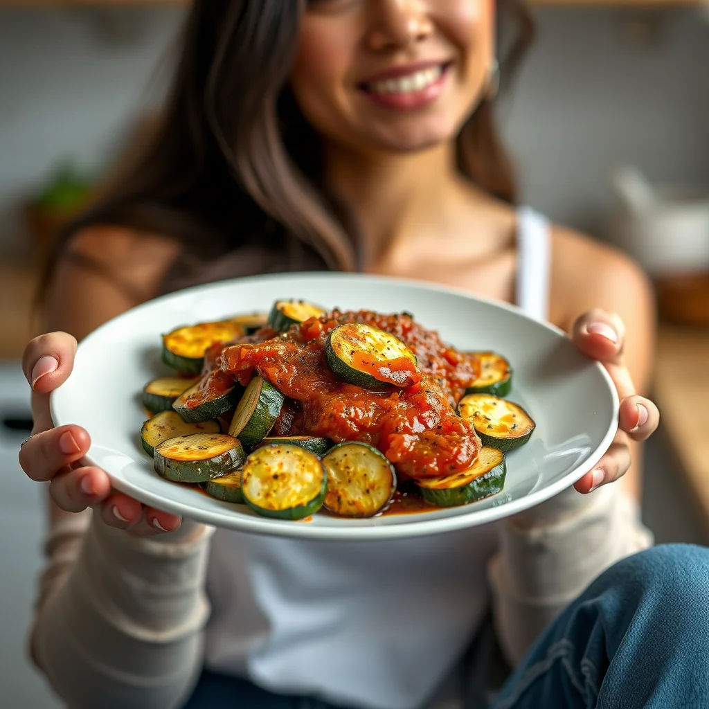 Pan-Fried Zucchini with Indian Spices and Tomato Sauce – vegetarian recipe
