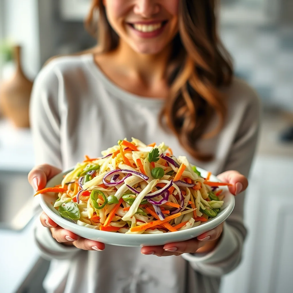 Summer Vegetable Slaw with Cider Vinaigrette – vegetarian recipe