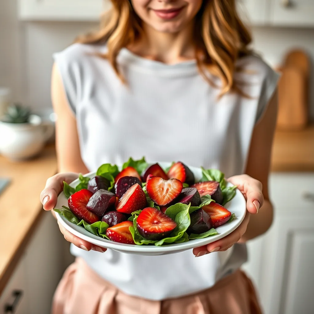 Sweet Red Salad with Beets and Strawberries – vegetarian recipe
