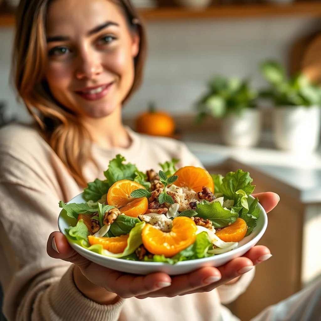 Tangerine and Mint Salad with Fennel and Walnuts – vegetarian recipe