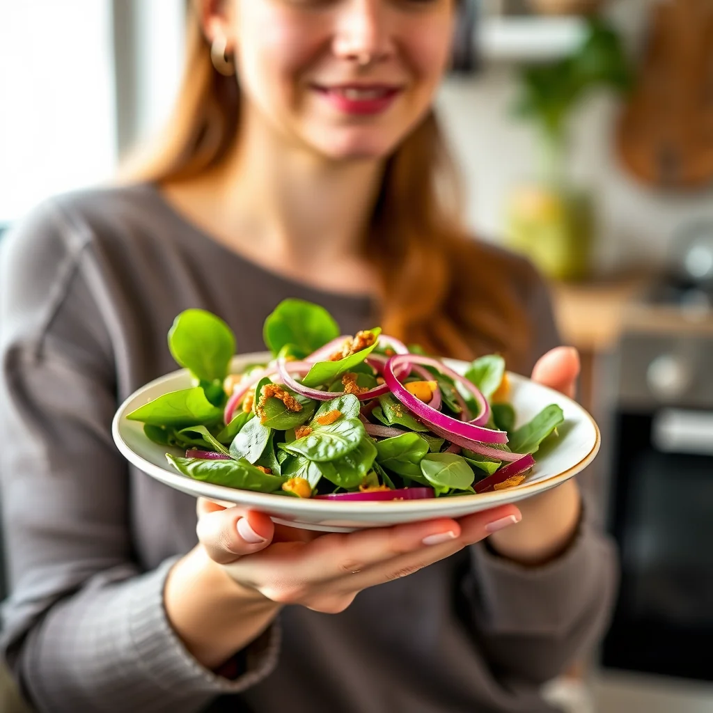 Tatsoi Salad with Orange-Sesame Vinaigrette – vegetarian recipe