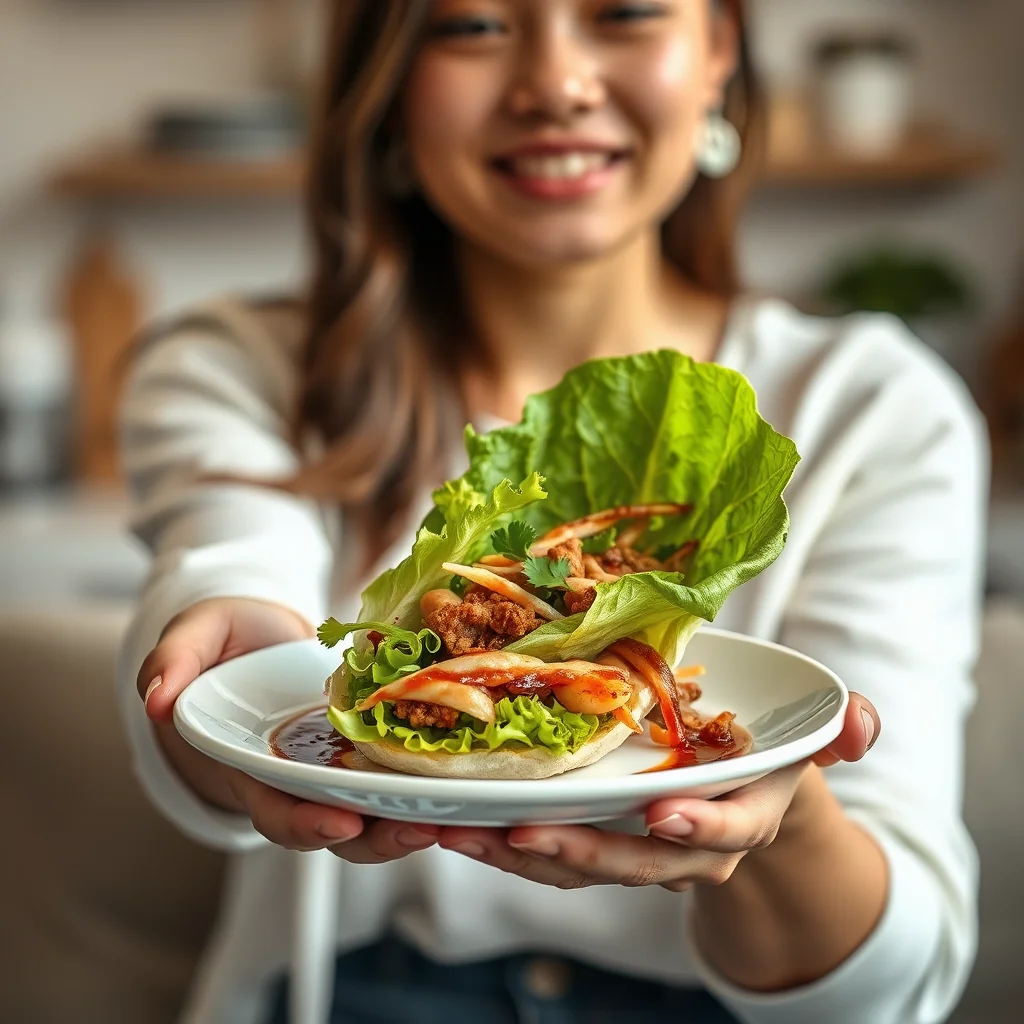 Vegetarian Asian Lettuce Wrap Sandwich – vegetarian recipe